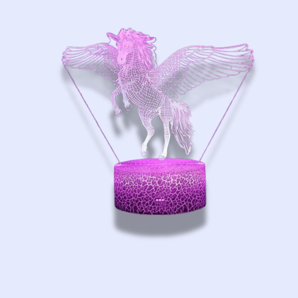Veilleuse Licorne 3D 16 color with remote