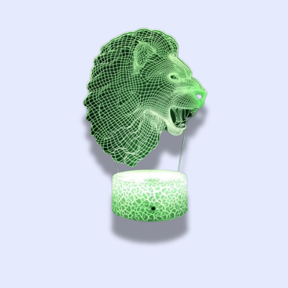 Lampe Tête de Lion 16 color with remote / Noir Craquelé
